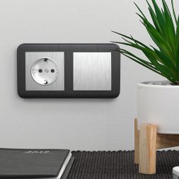 Розетка с заземлением (cеребряный рифленый) W1171009 Werkel 732925