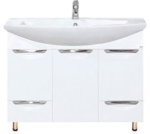 Тумба Лаванда-105 с 2 ящ. белая с раков.мебельн. Элеганс-1050