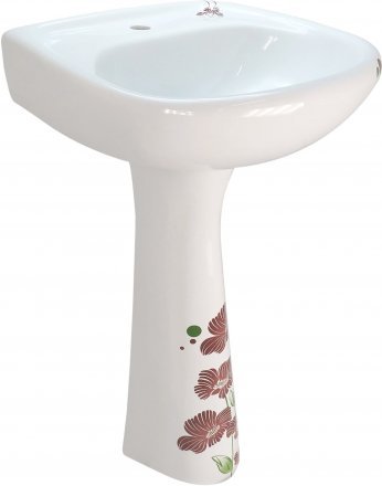 Тюльпан Салют с переливом с отверстием белый с декором Ра6